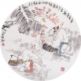 南海禅寺 妙林居士 人物画《弈有奇趣 老少同乐》