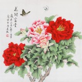 【已售】北京美协凌雪四尺斗方《花开富贵》