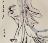 李立辰精品四尺国画《献寿图》河北著名仕女画家（询价）