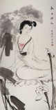 【已售】李立辰四尺仕女国画《秋水伊人》（询价）