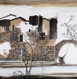 【已售】辽宁工美教授苗雨 四尺斗方《江南早春》师从吴冠中