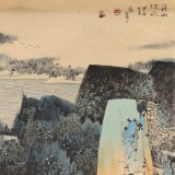 【已售】吉林著名山水画家 张勇 四尺斗方《溪山烟水》