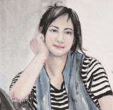 【已售】著名人物画家王其志 四尺斗方《娴静》