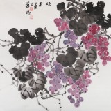 【已售】湖南省著名书画家罗华斌 四尺斗方《硕果图》