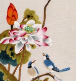 【已售】北京美协凌雪四条屏花鸟画《春夏秋冬》