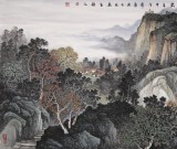 【已售】著名画家蒋元发 四尺山水《秋山鸣泉闲游图》