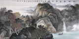 【已售】著名画家蒋元发 四尺山水《秋山鸣泉闲游图》
