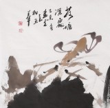 李立辰四尺斗方《荷塘深处》河北著名仕女画家（询价）