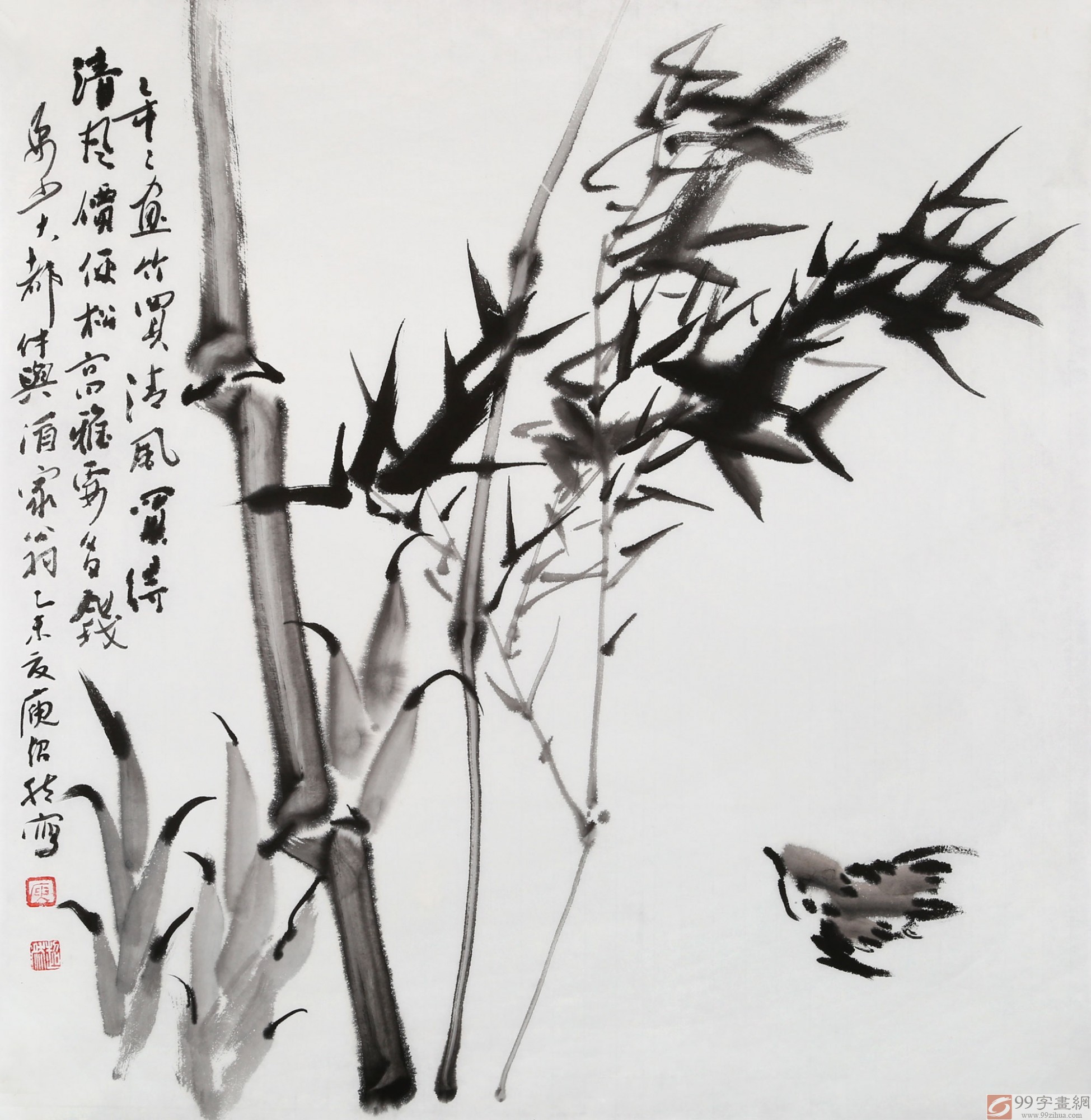 国画竹子的画法 - 竹子画 - 99字画网