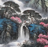 【SK已售】张慧仁六尺国画山水《悠然策藜杖 归向桃花源》