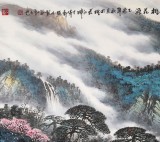 【SK已售】张慧仁六尺国画山水《悠然策藜杖 归向桃花源》