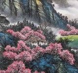 【SK已售】张慧仁六尺国画山水《悠然策藜杖 归向桃花源》