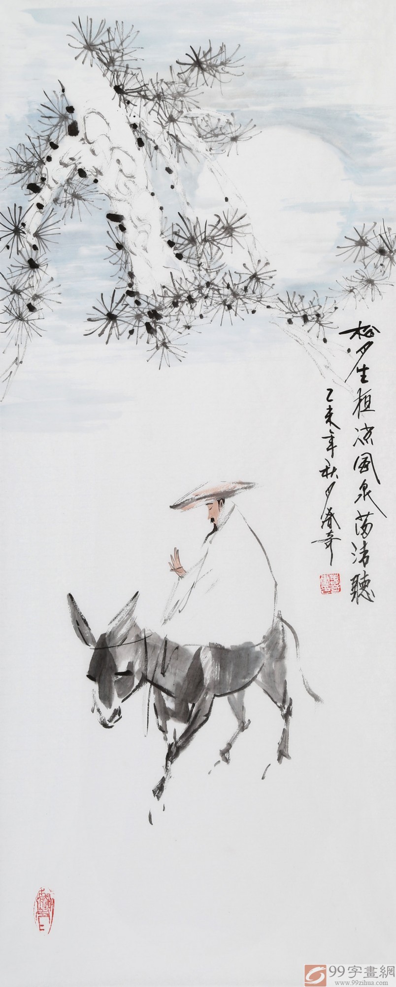 北京美协张春奇三尺《风泉满清听》 - 人物画 - 99