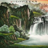 【已售】吴东小八尺聚宝盆山水画《福地安居》