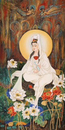 【已售】董书林四尺观音菩萨佛像《观世音》