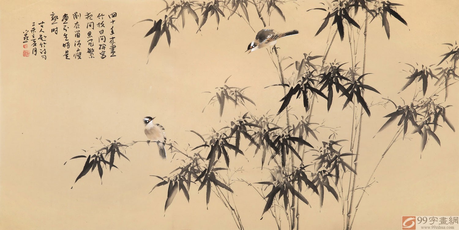 真作 北久美子「風の譜」油彩10号 孔雀・南国花鳥画名画・南国