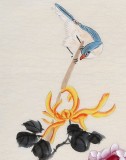 【已售】北京美协凌雪 四条屏花鸟画《梅兰竹菊》