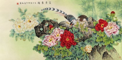 【已售】著名工笔画家赵逸梅四尺《富贵吉祥》