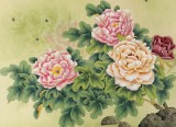 【已售】著名工笔画家赵逸梅四尺《花开富贵》