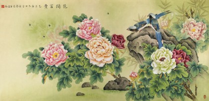 【已售】著名工笔画家赵逸梅四尺《花开富贵》
