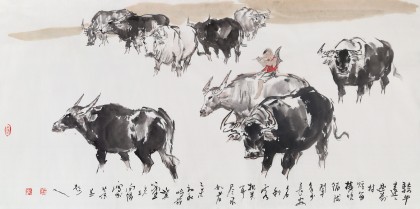 王向阳 四尺国画《短笛横吹隔陇闻》 中国美术家协会会员（询价）