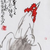 馆藏精品 国家一级美术师王永刚 四条屏《雄鸡唱晓》(询价)