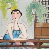 【已售】国家一级美术师王永刚 三尺《美人卷珠帘》(询价)