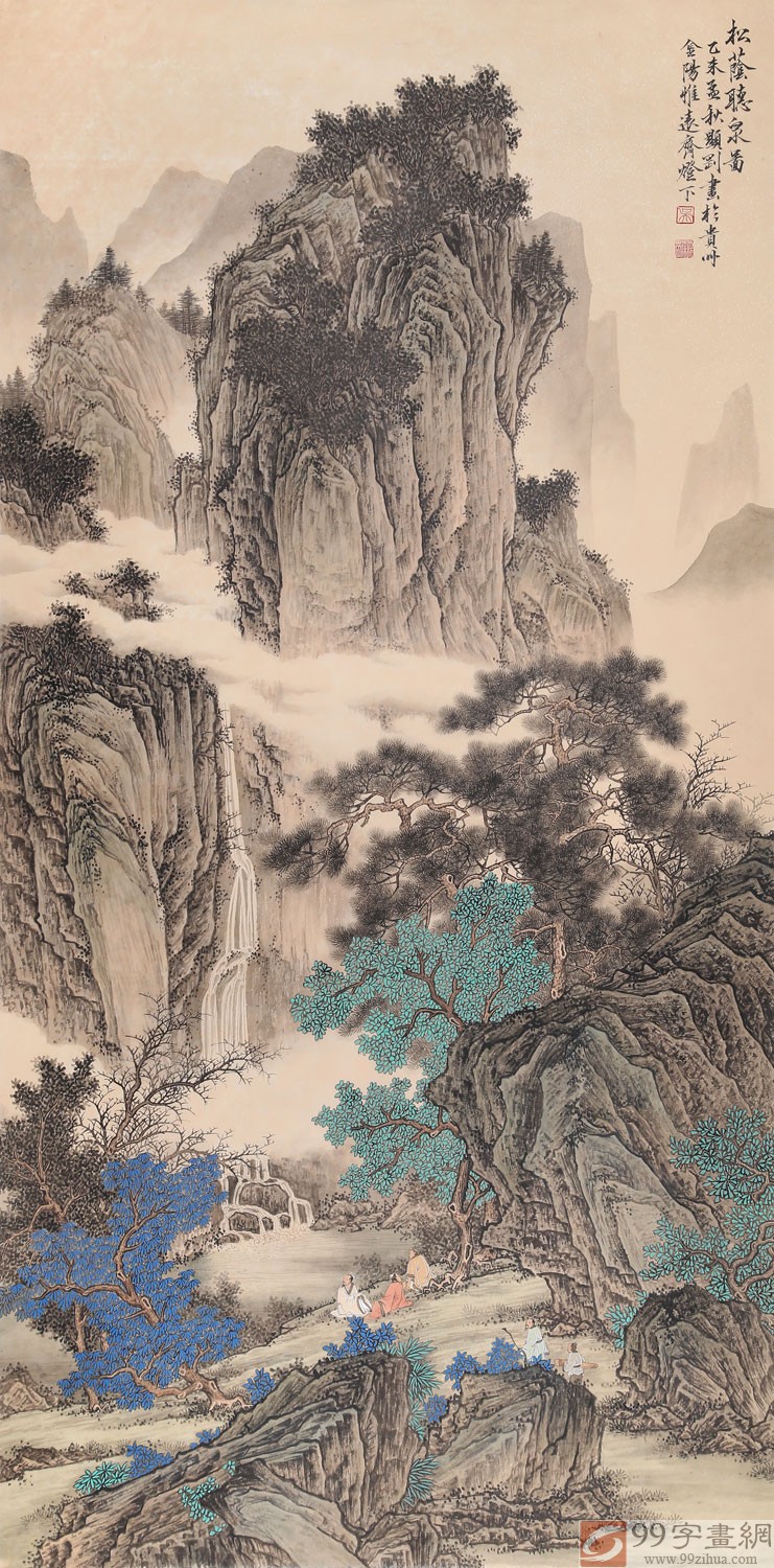 贵州七星关美协主席吴显刚 四尺《松荫听泉图》 - 画