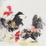 【已售】当代乡土童趣绘画名家尹和平 四尺《童年乐》