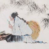北京美协张春奇 四尺《时珍问药寻百草》（询价）
