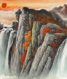 【已售】吴东小八尺聚宝盆山水画《春山晴晓》