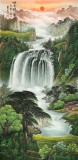 【已售】吴东四尺聚宝盆山水画《旭日祥云》