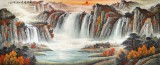 【已售】吴东小八尺聚宝盆山水画《春山晴晓》