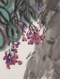 刘纪 四尺三开《花荫低语》 中国画大家 真迹收藏（询价）