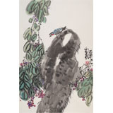 刘纪 四尺三开《花荫低语》 中国画大家 真迹收藏（询价）