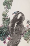 刘纪 四尺三开《花荫低语》 中国画大家 真迹收藏（询价）