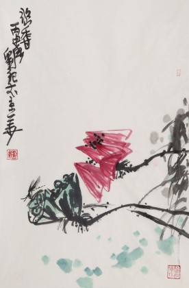 刘纪 四尺三开《幽香》 中国画大家 真迹收藏