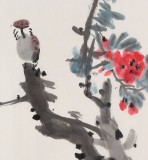 刘纪 四尺三开《春尽始开花》 中国画大家 真迹收藏