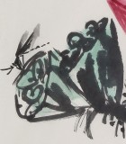 刘纪 四尺三开《幽香》 中国画大家 真迹收藏