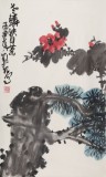 刘纪 四尺三开《山茶花开》 中国画大家 真迹收藏（询价）