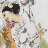 【已售】中国美协会员杨小华 四尺三开《嘎光》