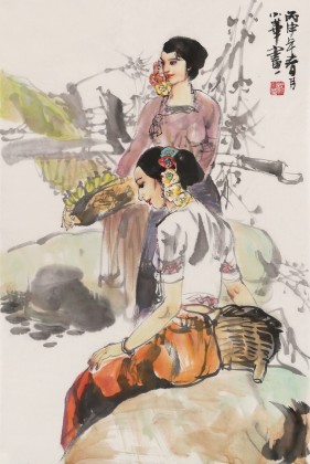 【已售】杨小华 四尺三开《收获季节》  中美协会员 云南美协理事