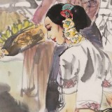 【已售】杨小华 四尺三开《收获季节》  中美协会员 云南美协理事