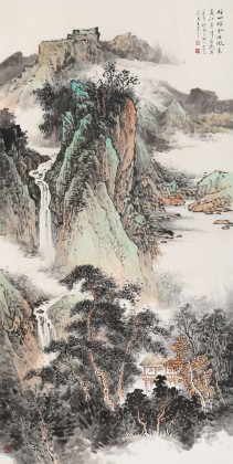 【已售】著名山水画家王连笙 四尺《好山好水好风景》