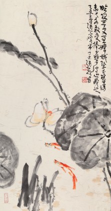曲逸之 三尺《清荷图》 河南省著名花鸟画家