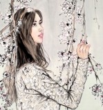 【已售】江苏赣榆美协副主席 王其志四尺斗方《春日》