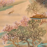 【已售】何实 四条屏《春夏秋冬》吉林著名山水画家