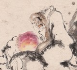 【已售】河北美协郭廷四尺斗方《来作人间长寿仙》(询价)