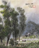【已售】朝鲜一级画家 李明哲四尺《故乡的清晨》