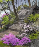 【已售】朝鲜人民艺术家 明时焕六尺《金刚山之春》(询价)